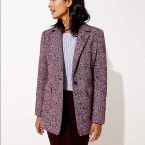 LOFT Purple  Blazer Classic Tweed Style